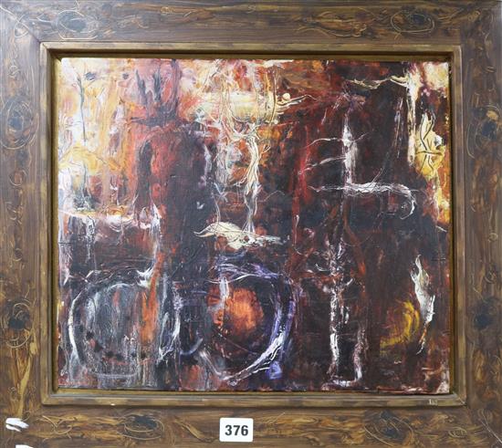 Clyde Hopkins, oil on panel, Tristram Shandy, 32 x 37cm